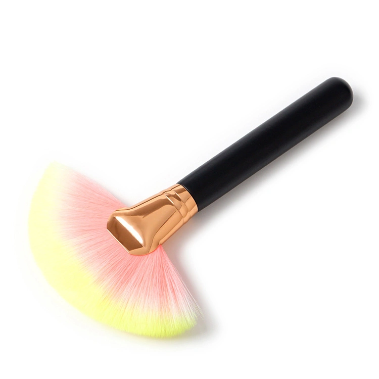 Black Large Fan Makeup Brushes Soft Foundation Loose Powder Blush Single Powder Sector Professional Makeup Brush