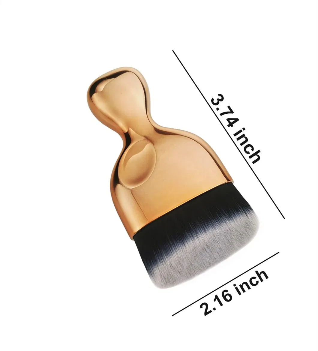 Angled Flat Foundation Brush High Density Face Body Kabuki Makeup Brush for Liquid Foundation Powder Cream Contour Buffing Stippling Blending